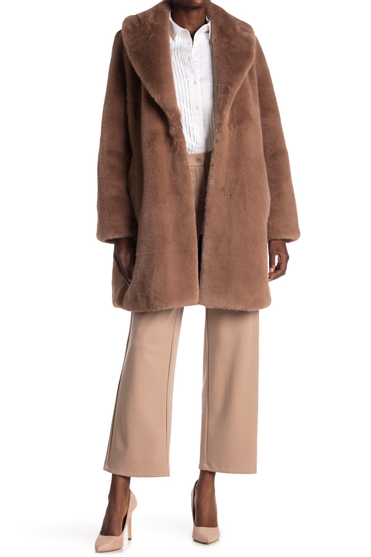 Donna Karan | Faux Fur Long Shady Coat | Nordstrom Rack