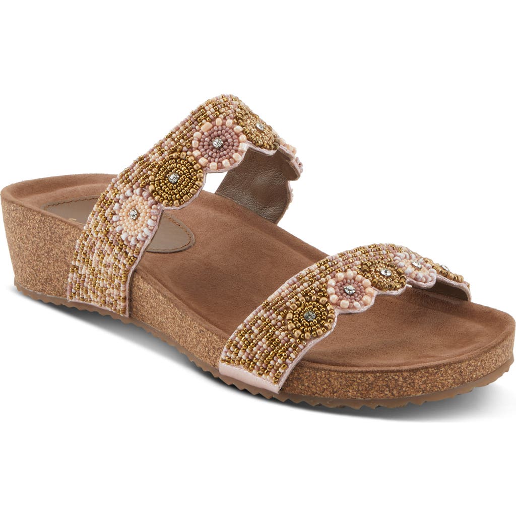 Azura By Spring Step Bahama Embellished Slide Sandal In Brown