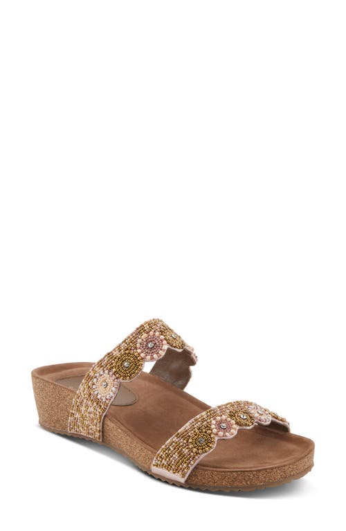 Azura By Spring Step Bahama Embellished Slide Sandal In Gold Multi