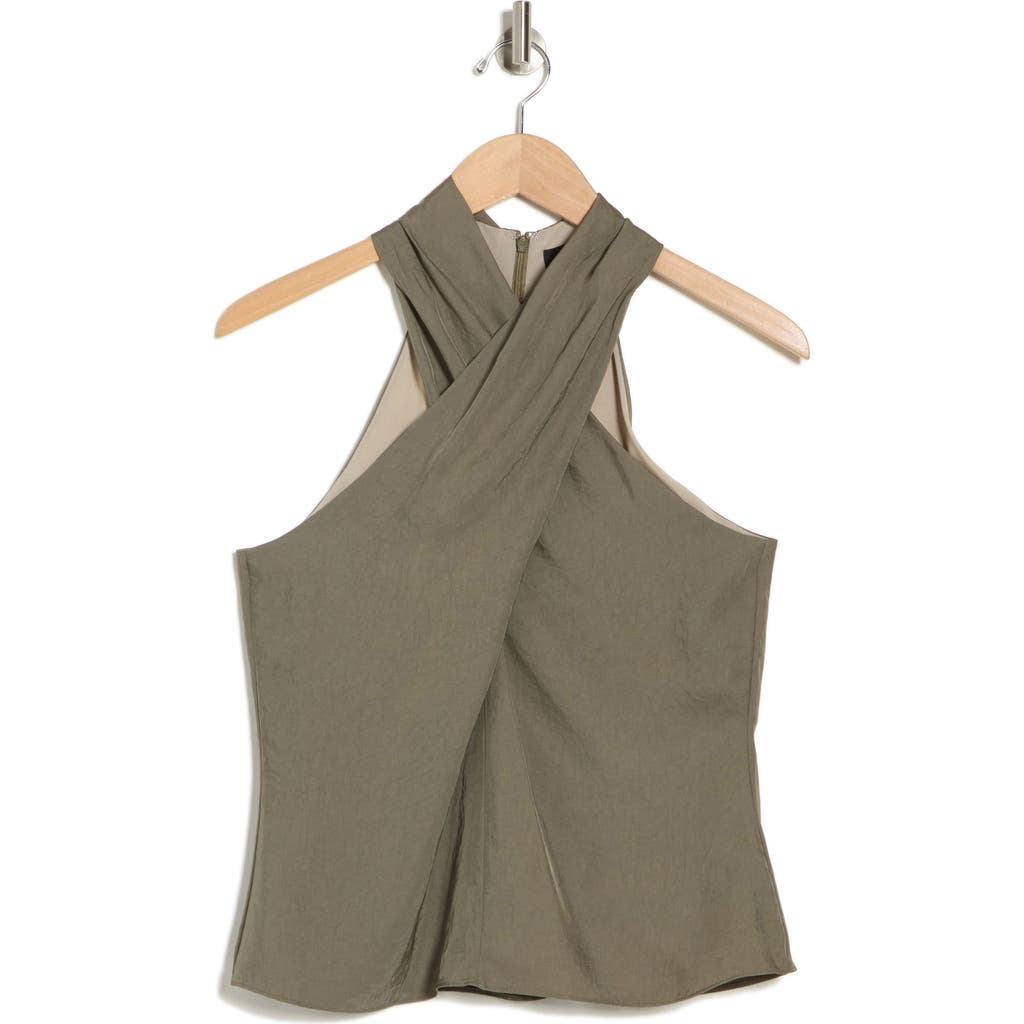 Theory Front Twist Sleeveless Top In Green