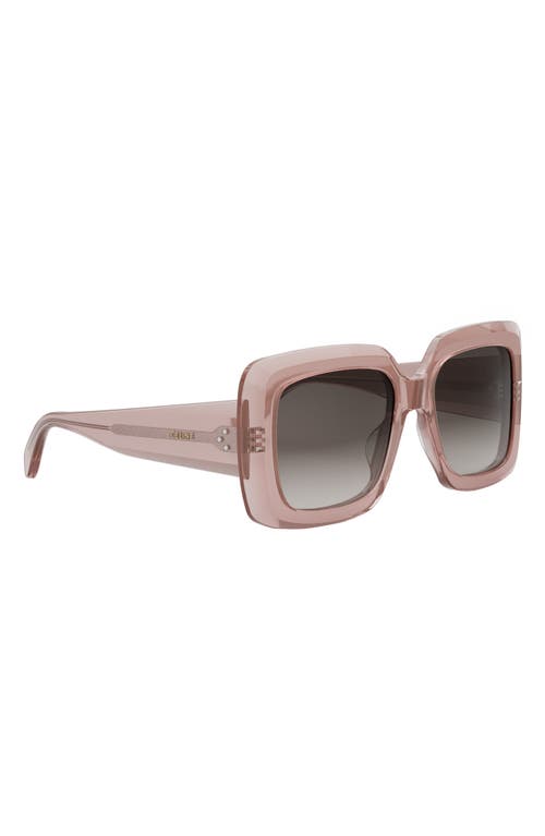 Shop Celine Bold 3 Dots Square Sunglasses In Pink/gradient Brown