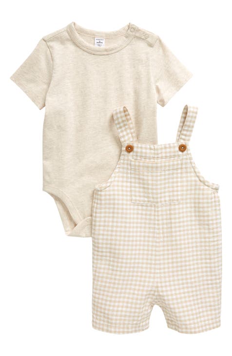 Cotton Bodysuit & Shortalls Set (Baby)