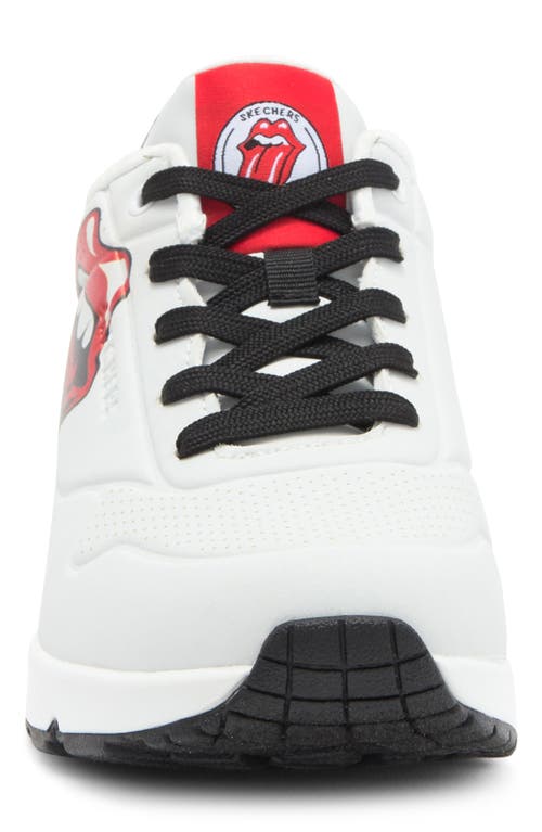 Shop Skechers Uno Rolling Stones Sneaker In White/black