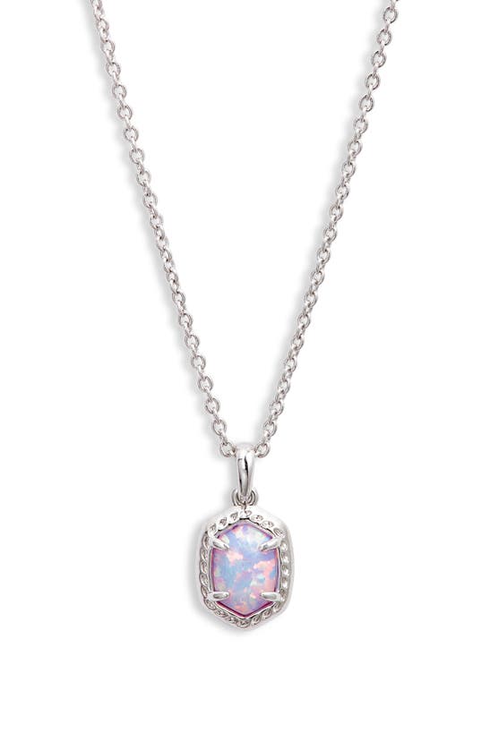 Shop Kendra Scott Daphne Pendant Necklace In Silver Lilac Kyocera Opal