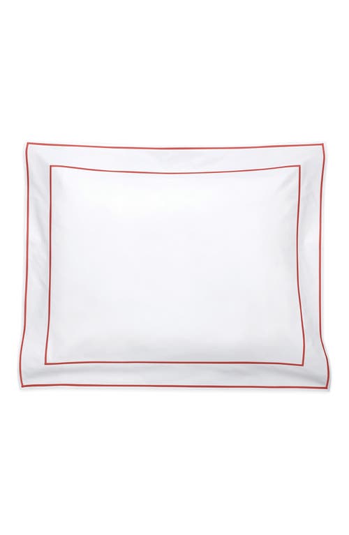 Matouk Ansonia Percale Standard Sham In White/chinese Red