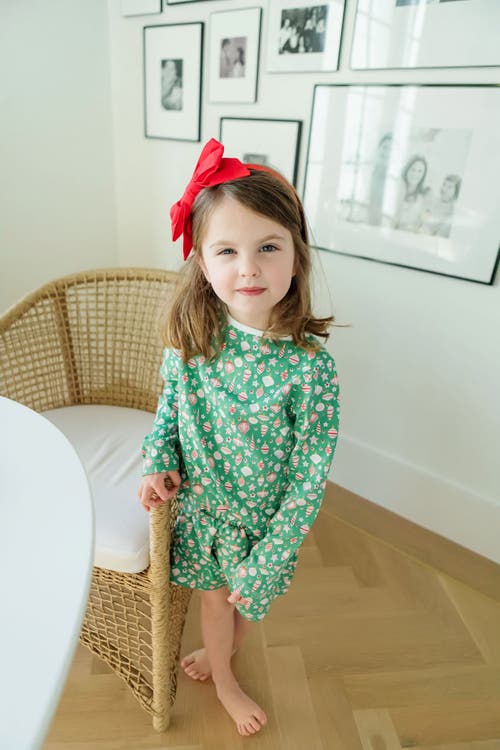 Shop Lila And Hayes Sophie Girls' Short Set In Retro Ornaments