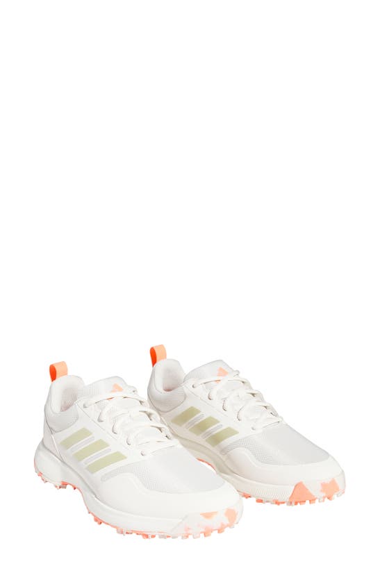 Adidas Golf Tech Response Sl3 Golf Shoe In White/ Silver/ Coral