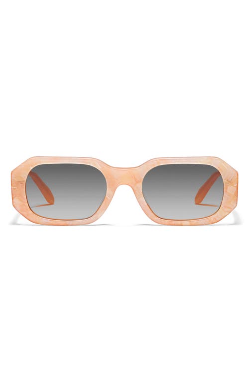 Quay Australia Hyped Up 38mm Gradient Square Sunglasses In Apricot Tortoise/orange