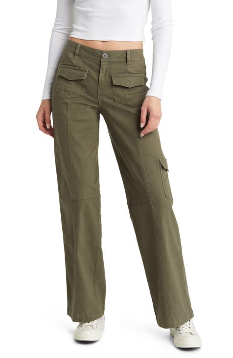 Women Trousers Women Trousers 100 Percent Polyester Fiber Women Trousers  Polyester Fiber Pure Color High Waist Two Pockets Female Long Cargo Pants  for Daily Travel (M) Od Green at  Women's Clothing