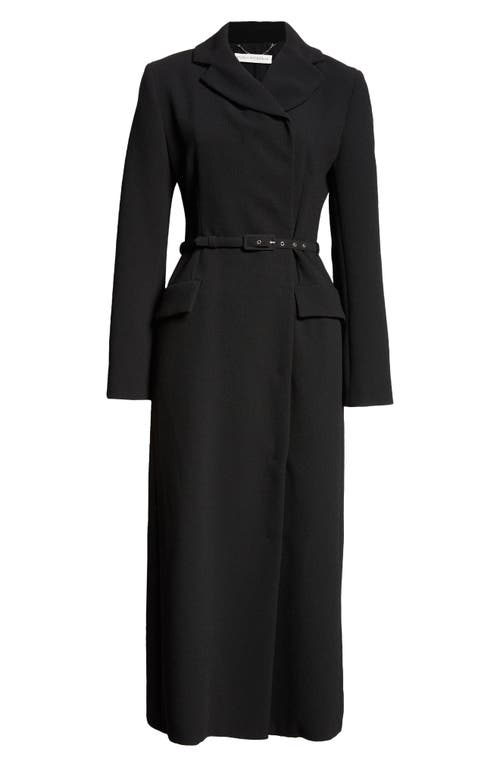 Shop Emilia Wickstead Kalonice Long Sleeve Belted Midi Coatdress In Black