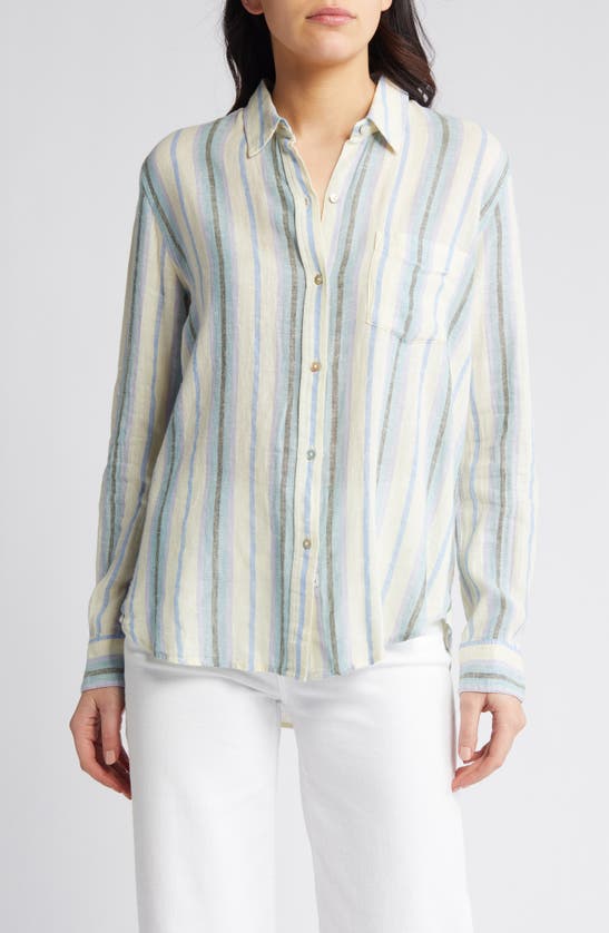 Shop Rails Charli Linen Blend Button-up Shirt In Catania Stripe