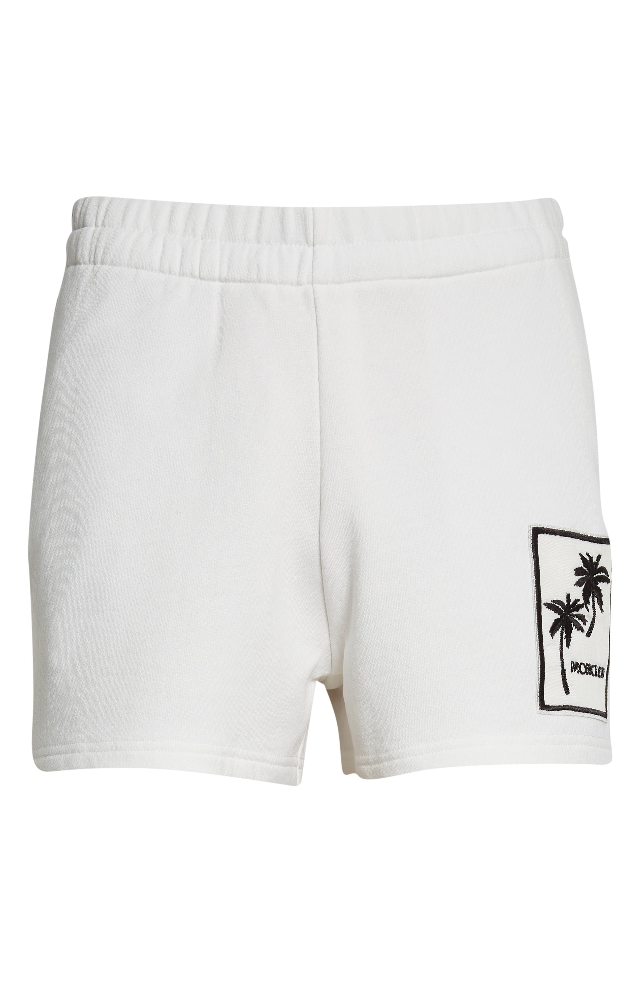 Moncler Palm Tree Patch Cotton Sweat Shorts in Ivory