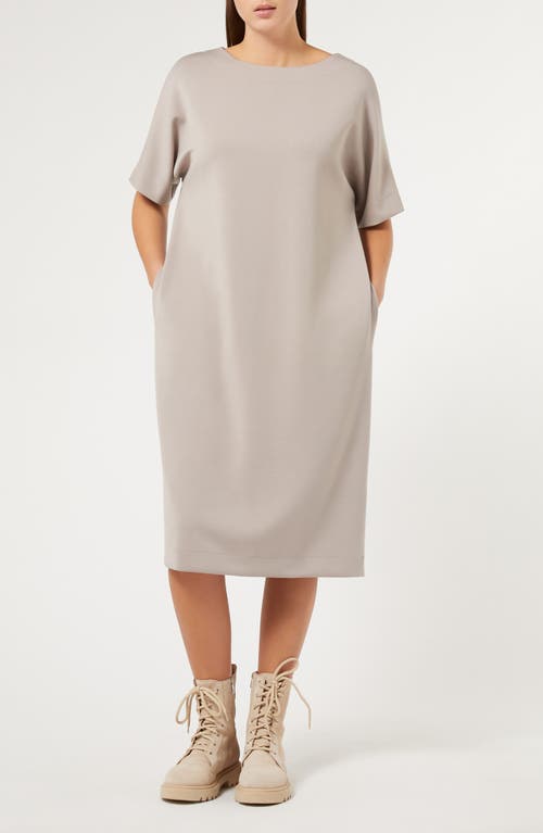 Shop Marina Rinaldi Chieti Stretch Jersey Shift Dress In Turtledove