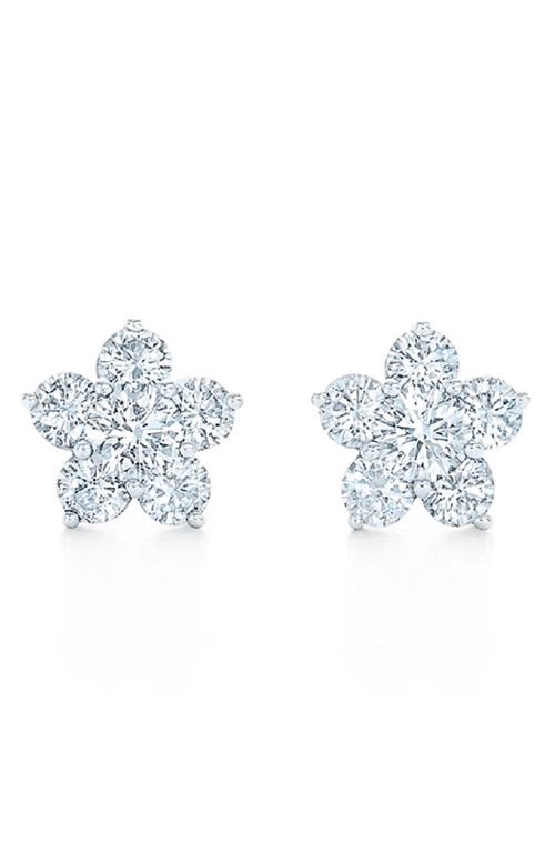 Kwiat Floral Cluster Diamond Stud Earrings In Metallic