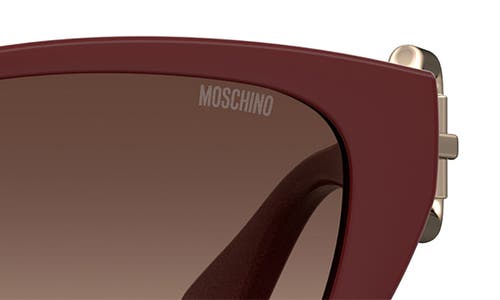 Moschino 55mm Rectangle Sunglasses In Burgundy
