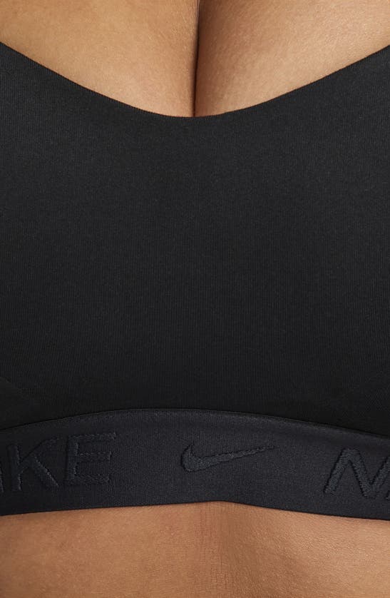 Shop Nike Indy Dri-fit High Support Sports Bra In Black/ Black/ Black