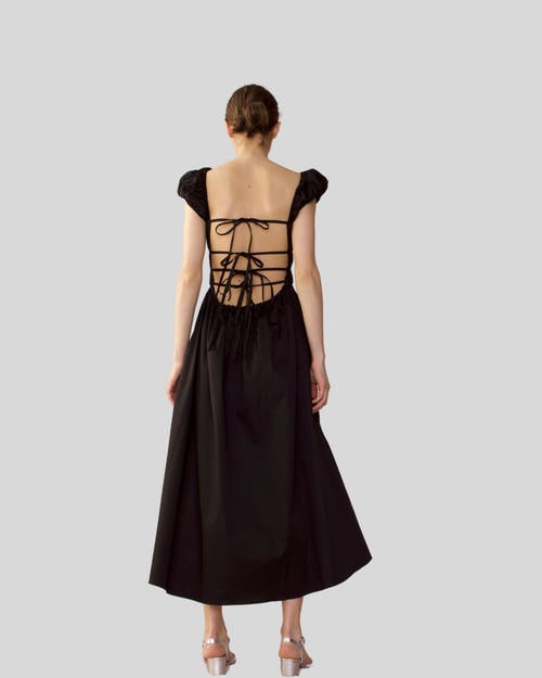 Cynthia Rowley Midi Length Cotton Dress In Black