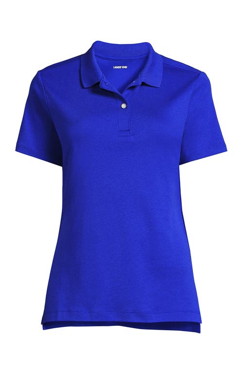 Lands' End School Uniform  Short Sleeve Feminine Fit Interlock Polo Shirt In Cobalt
