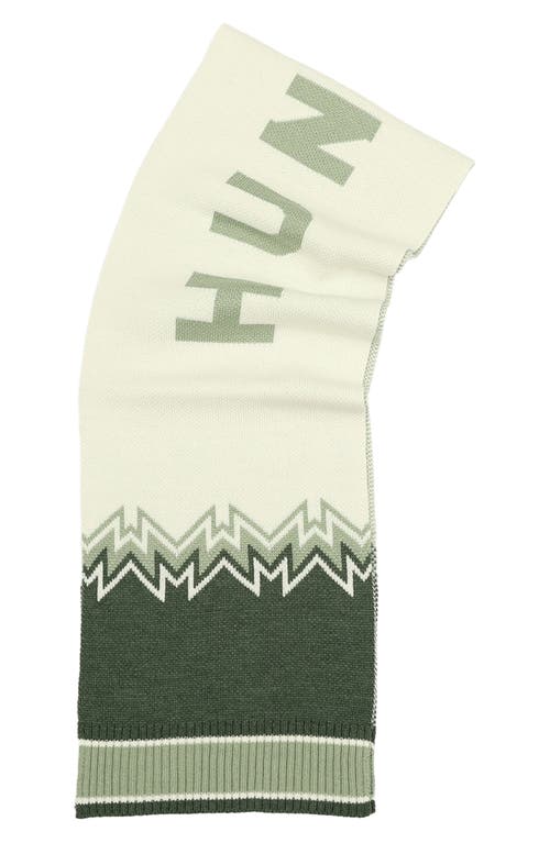 Shop Hunter Fair Isle Intarsia Scarf In Green Multi