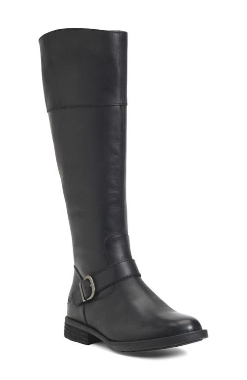Braydon Knee High Boot in Black Leather