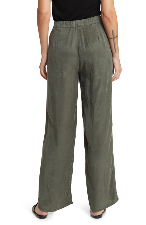 Shop Eileen Fisher Pleated Wide Leg Pants In Grove