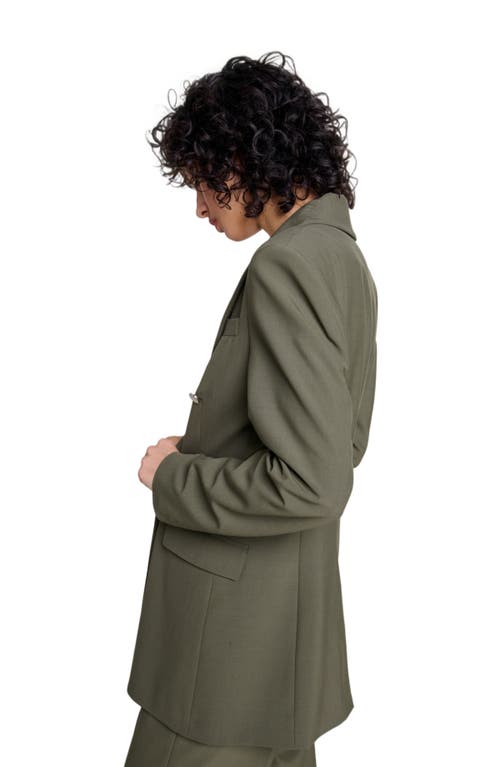 Shop Maje Slim-fit Suit Jacket In Khaki