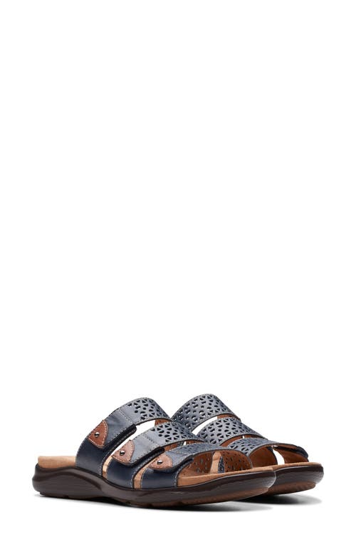 Clarks(r) Kitly Walk Slide Sandal Navy Leather at Nordstrom,