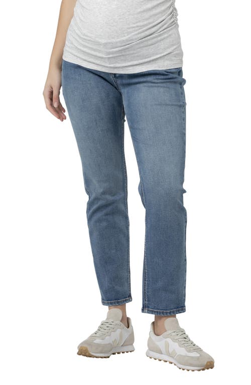 Shop Ripe Maternity Hunter Over The Bump Crop Straight Leg Maternity Jeans In Vintage Wash