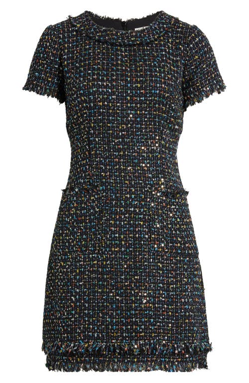 Eliza J Women's Jewel-neck Short-sleeve Shift Dress In Black Multi
