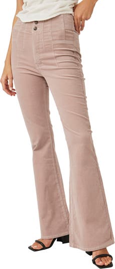 Free People Jayde Cord Flare Jeans - Love Stone