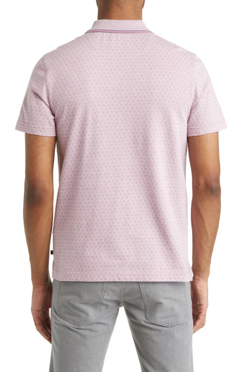 Shop Ted Baker London Mathias Jacquard Cotton Polo Shirt In Pale Pink