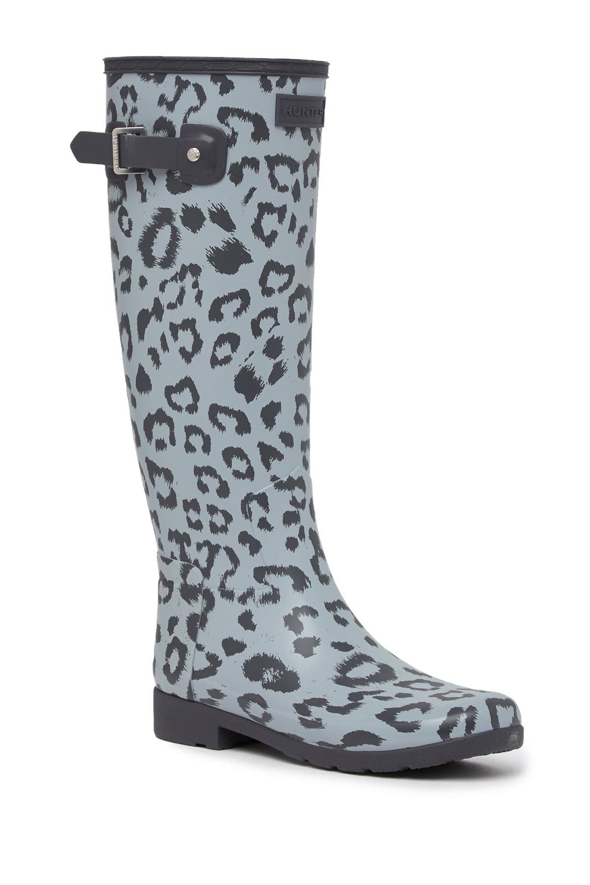 leopard rain boots hunter