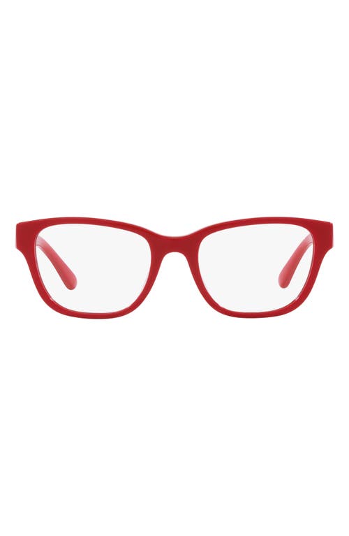 Tory Burch 50mm Rectangular Optical Glasses in Red at Nordstrom