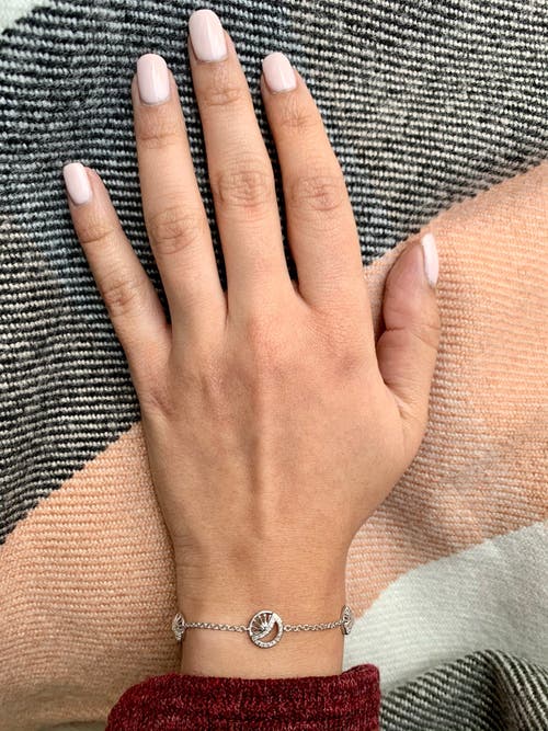 Luvmyjewelry Moon Phases Diamond Bracelet In Sterling Silver In Silver