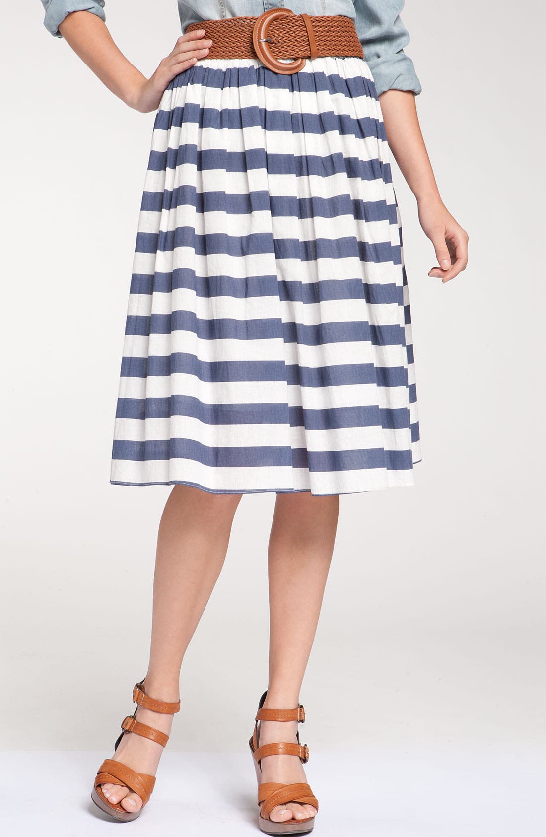 Remain Belted Stripe Midi Skirt Nordstrom