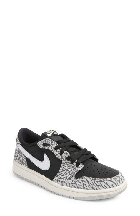 ladies black & white sneakers with faux fur trim