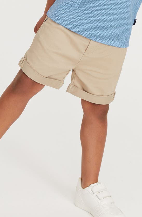 Shop Baker By Ted Baker Kids' Stretch Cotton Chino Shorts In Natural