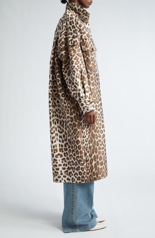 Shop Zimmermann Illustration Leopard Print Twill Trench Coat In Chocolate Leopard