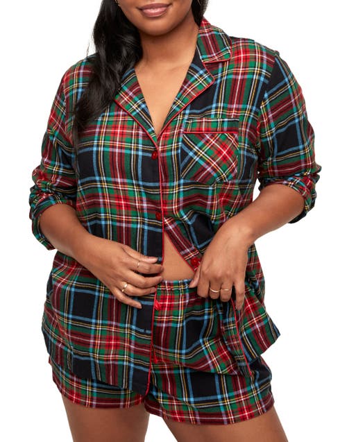 Shop Adore Me Maggie Pajama Set In Plaid Black