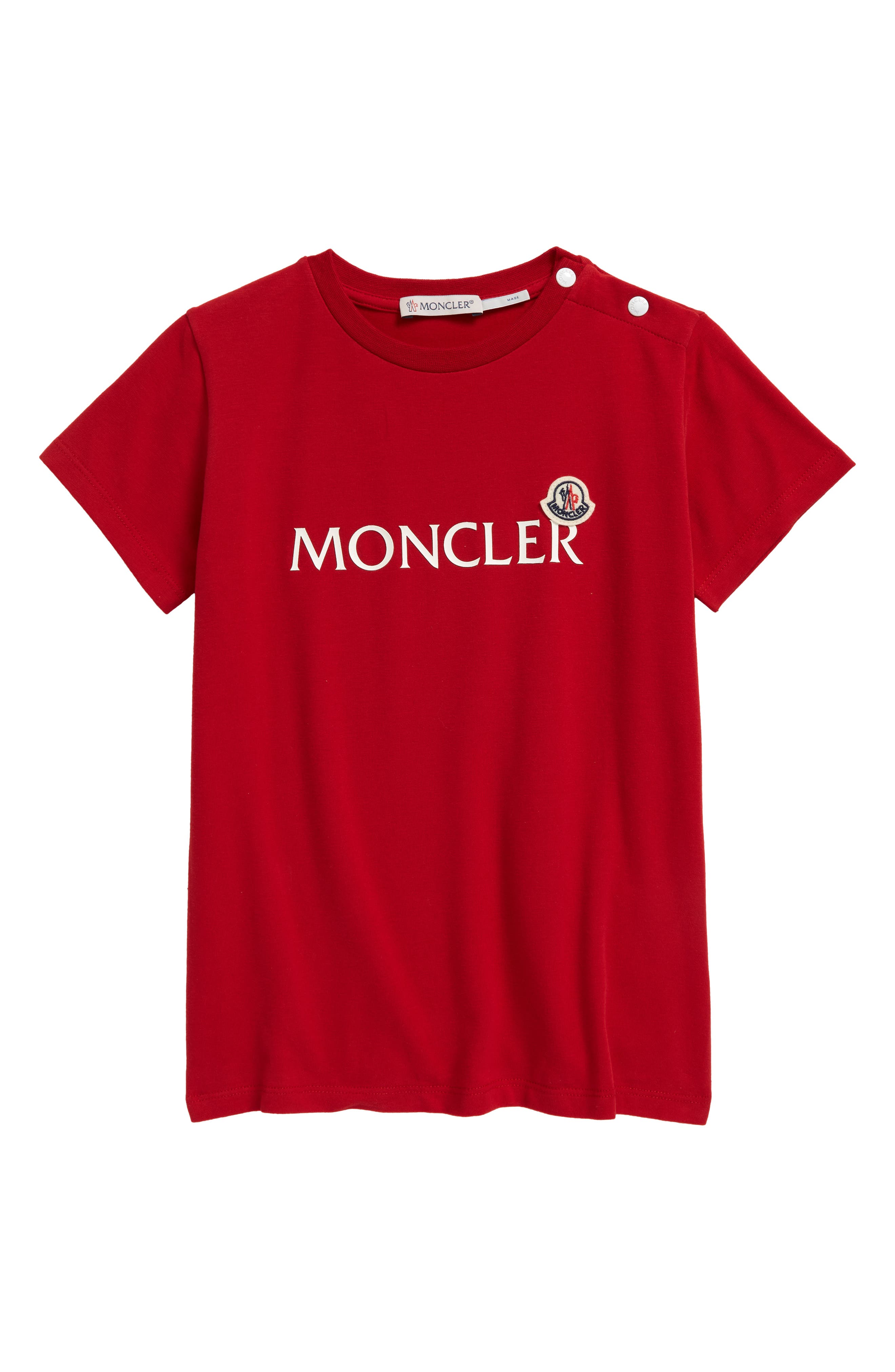 Moncler Kids' Logo Graphic Tee in 455 Red at Nordstrom, Size 9-12M Us