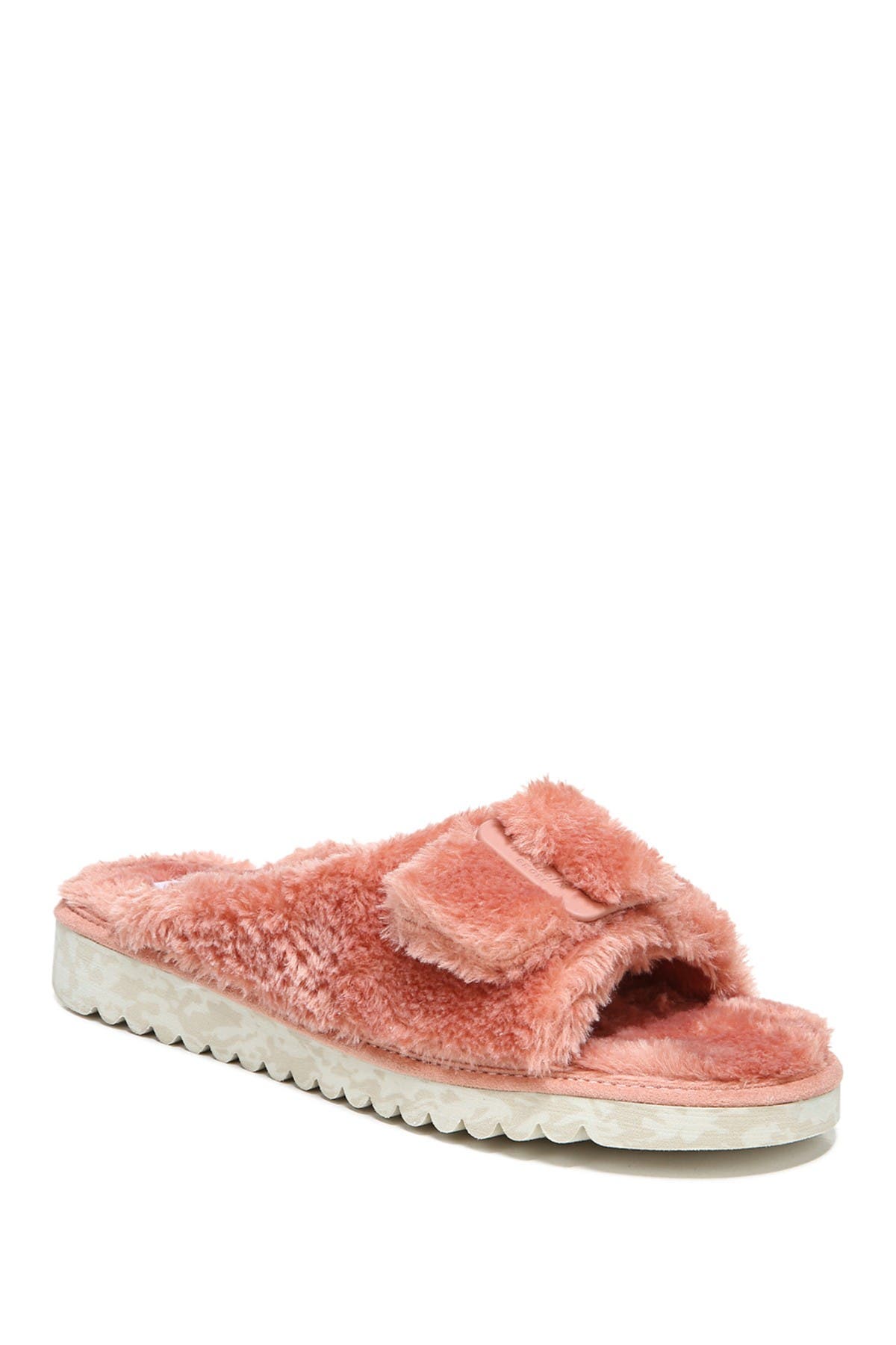 Dr. Scholl's Staycay Og Faux Fur Buckle Slide Sandal In Pink