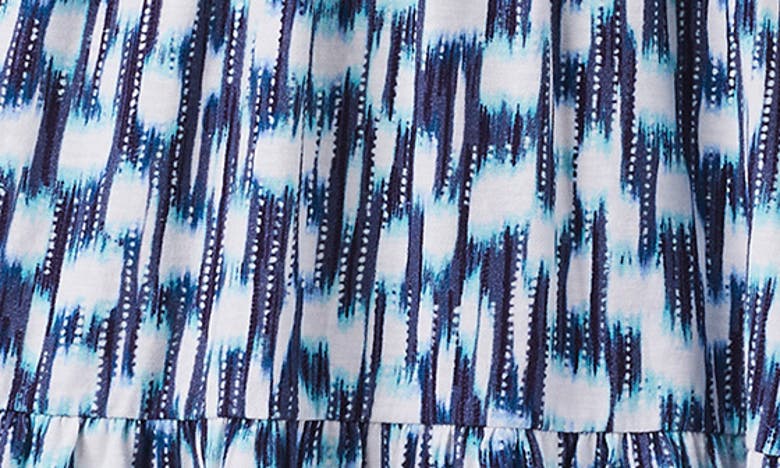 Shop Nzt By Nic+zoe Elbow Sleeve Cotton Minidress In Blue Multi