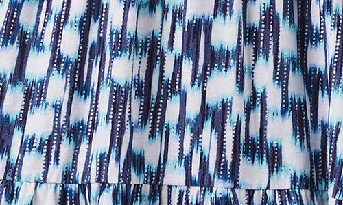 Nzt By Nic+zoe Elbow Sleeve Cotton Minidress In Blue Multi