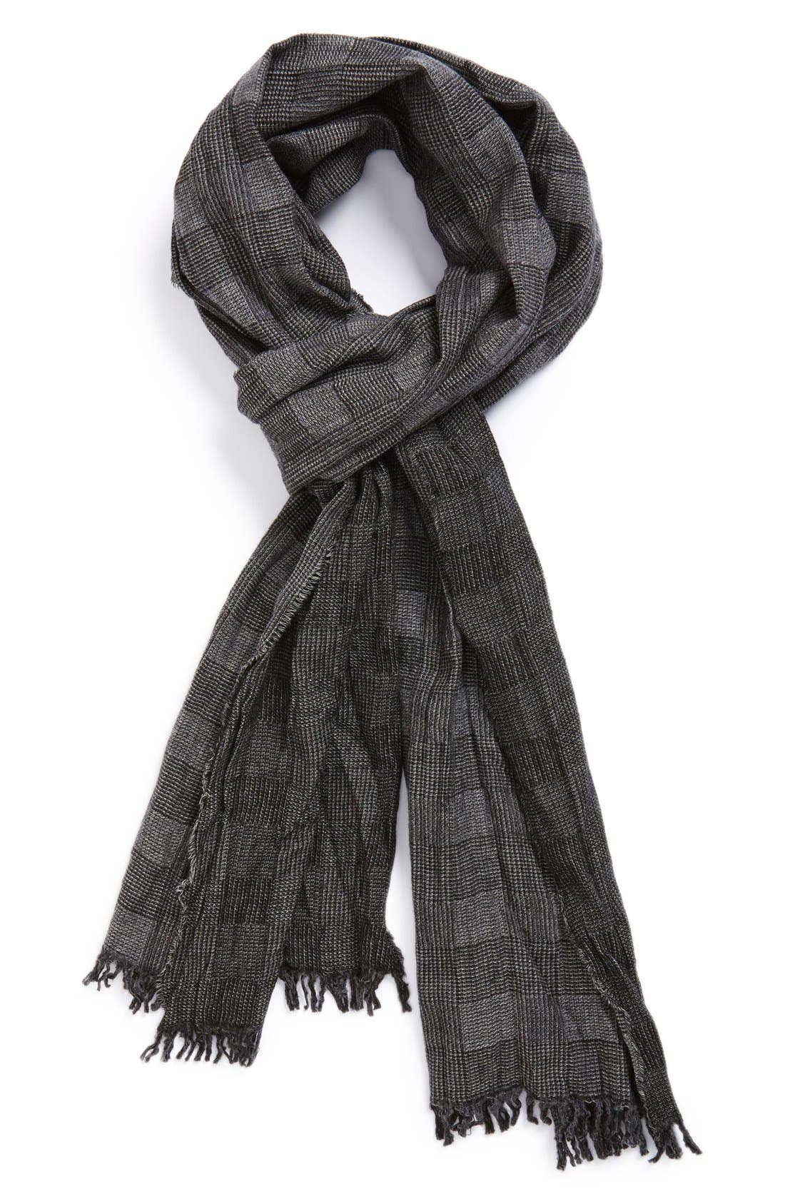 John Varvatos Star USA Check Wool & Cotton Scarf | Nordstrom