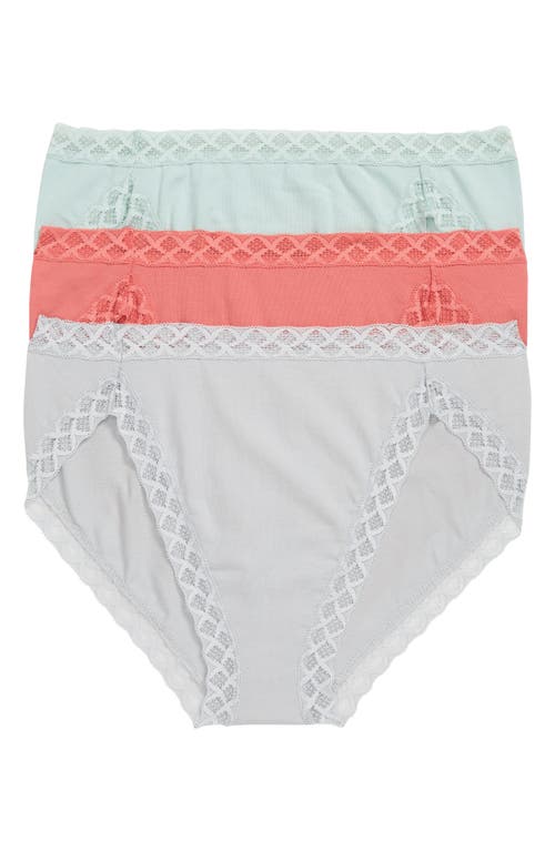 Natori Bliss 3-Pack French Cut Briefs in Mint/Dusk/Pink