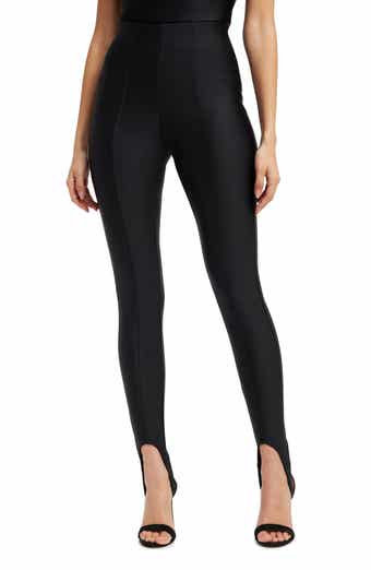Womens Good American black Faux-Leather Pull-On Leggings