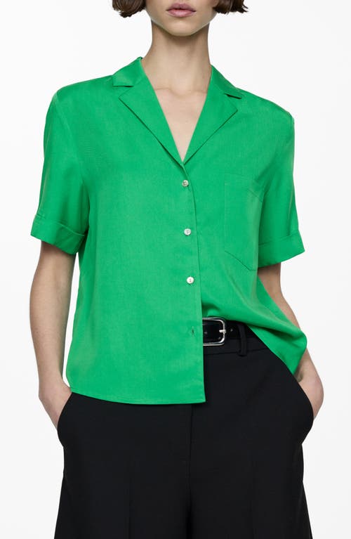 Mango Moma Camp Shirt In Green