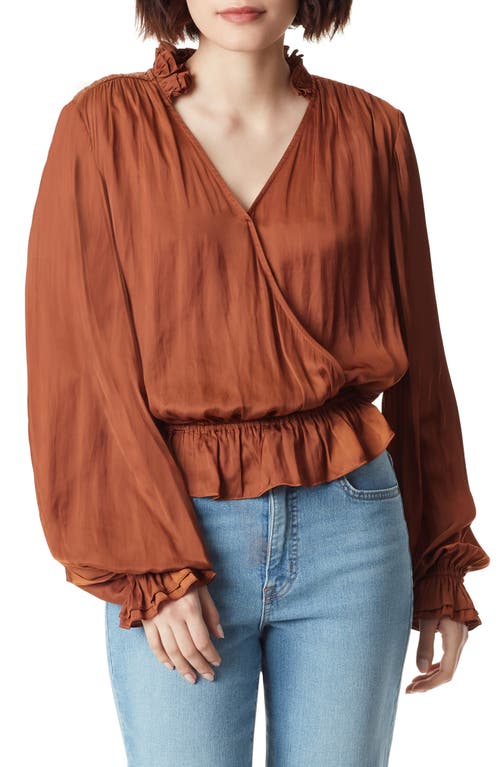 Sam Edelman Lani Ruffle Trim Blouse in Caramel Cafe at Nordstrom, Size Small