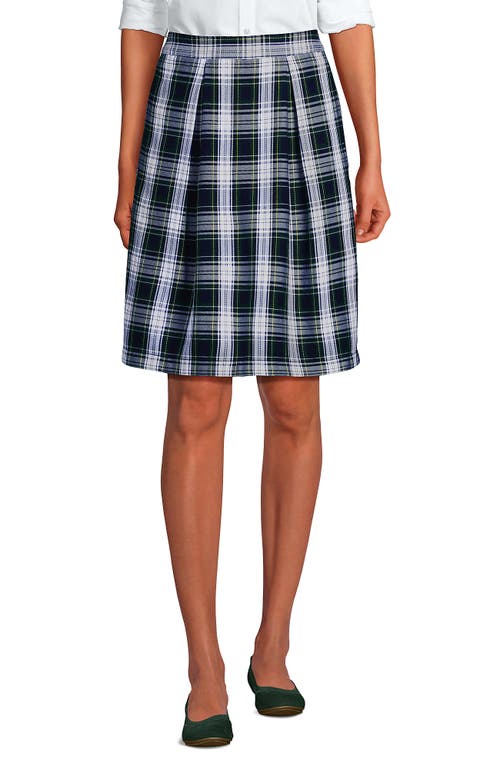 Lands' End School Uniform Plaid Skort Top Of Knee In White Plaid