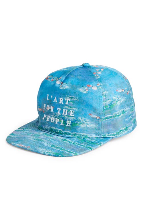CONEY ISLAND PICNIC Gallery Print Snapback Hat in Blue Print